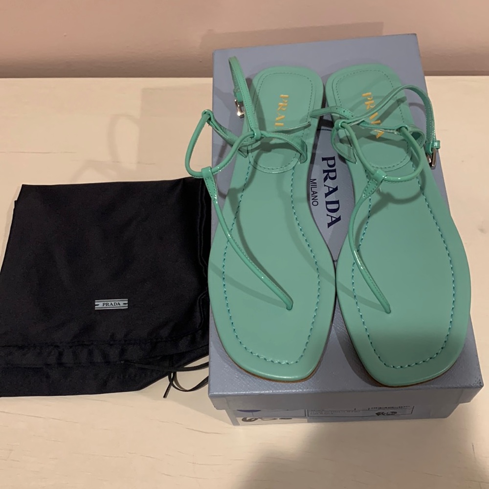 New Prada sandals authentic size 40 turquoise